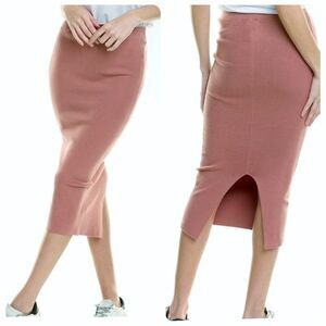 Good American Womens Strut Midi Knit Pencil Slim Skirt Dusty Rose 4X